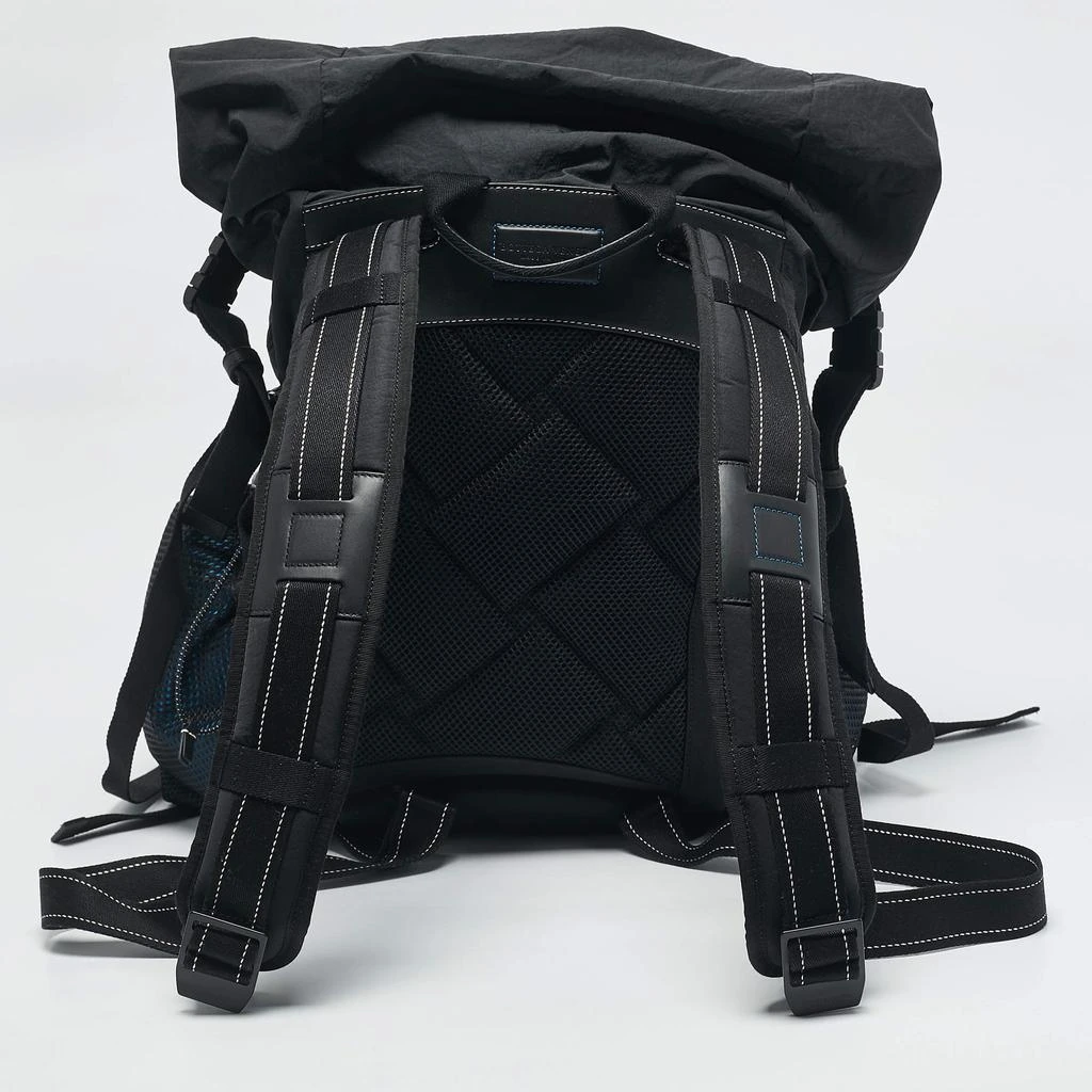 Bottega Veneta bags for men and women, nylon backpacks in black blue. Bottega Veneta Black/Blue Nylon Trekking Backpack Bottega  main image 4