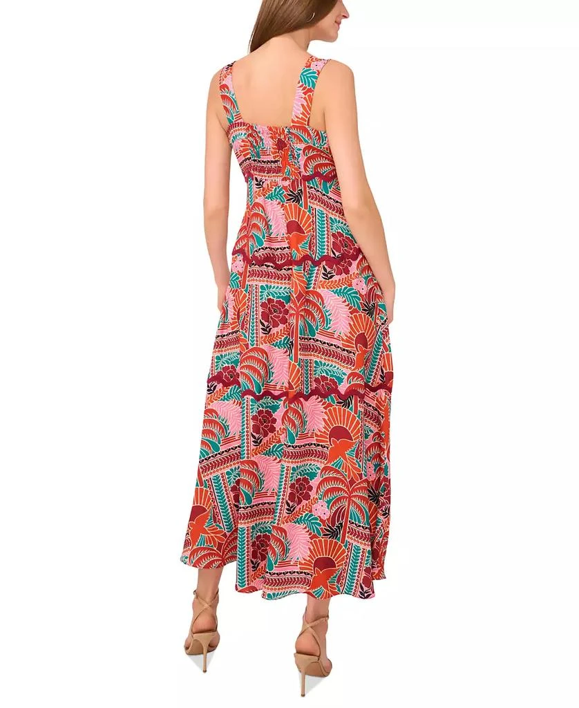 Vince Camuto Women's Embroidered-Trim Square-Neck Smocked-Back Sleeveless Maxi Dress 4