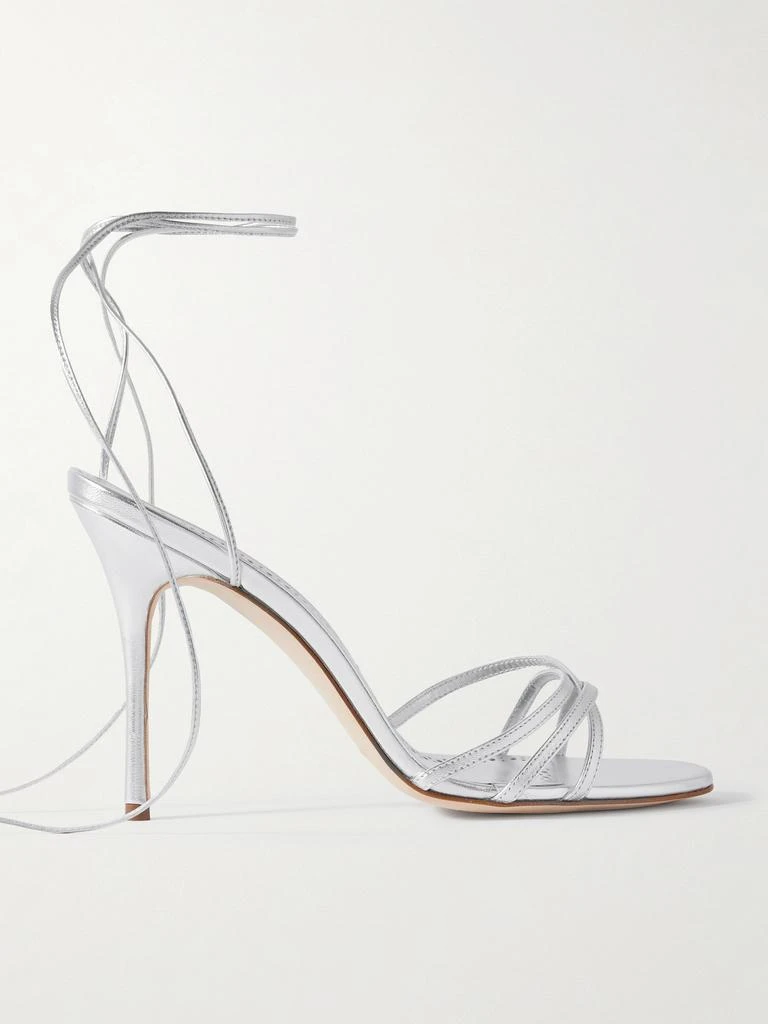 Manolo Blahnik Leva 105 金属感皮革凉鞋  - IT36 1