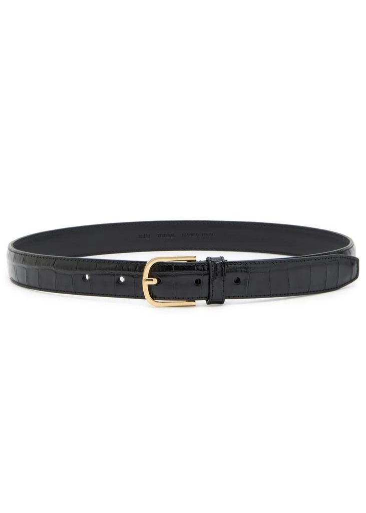 Totême Slim crocodile-embossed leather belt