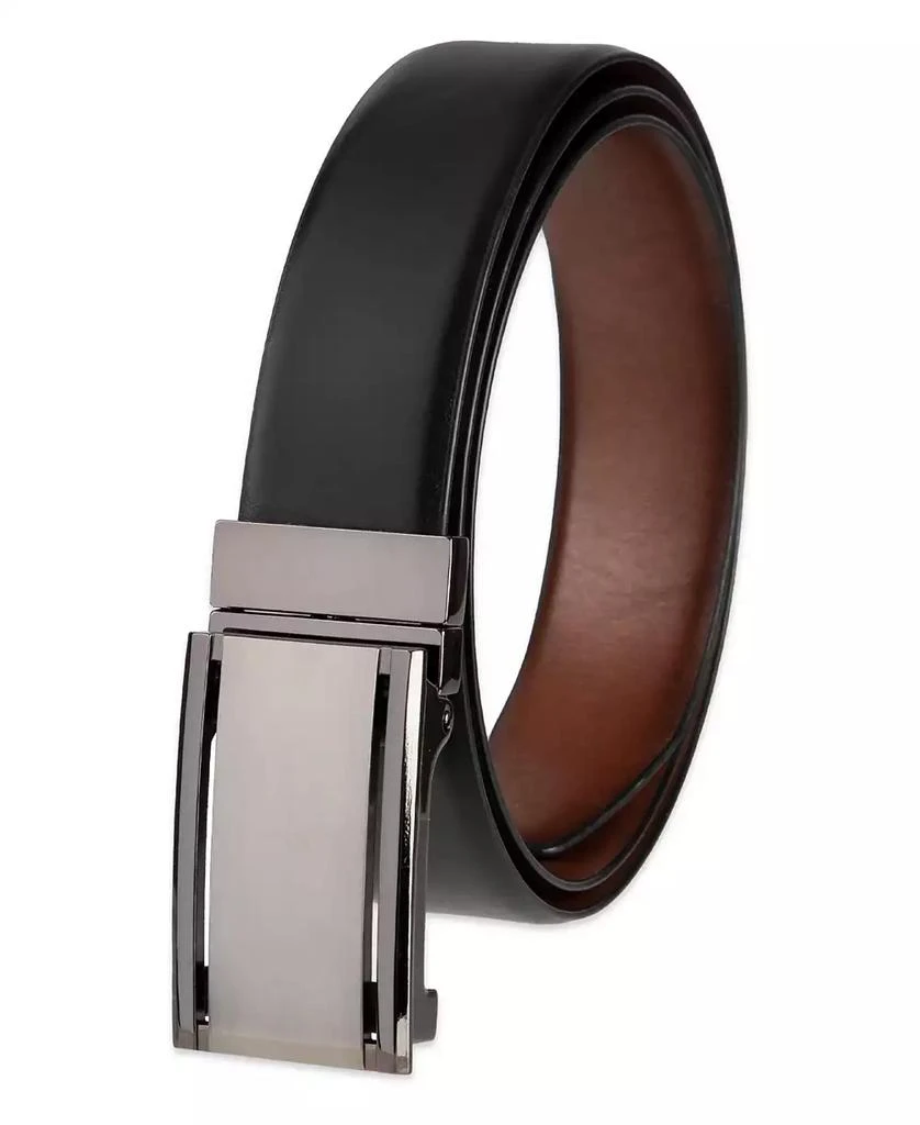 Alfani Men's 2-In-1 Reversible AlfaTech Custom Fit Pressure Locking Plaque Buckle Belt 3