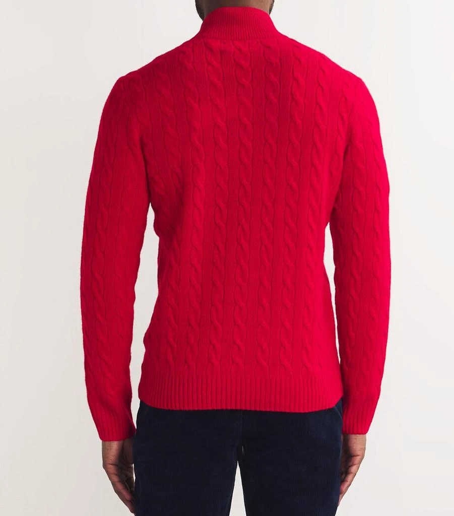 Ralph Lauren Wool-Cashmere Cable-Knit Zip-Up Sweater 4