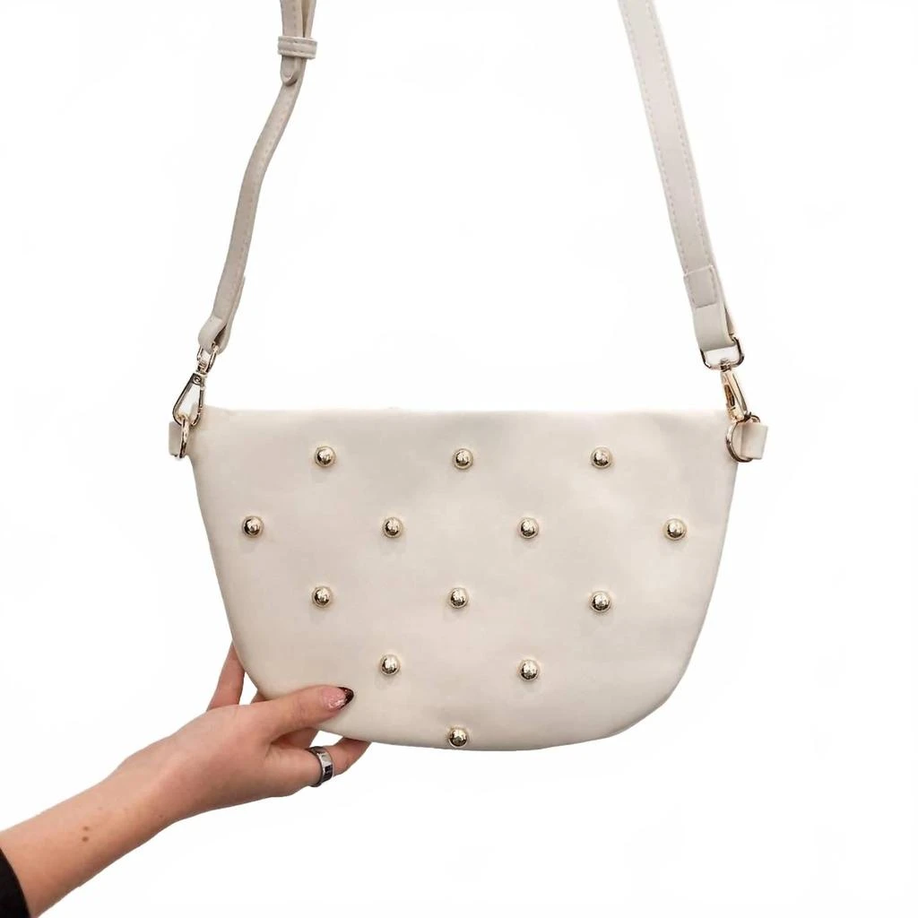 Pretty Simple Women
s Studded Westlyn Bum Bag In Cream 2