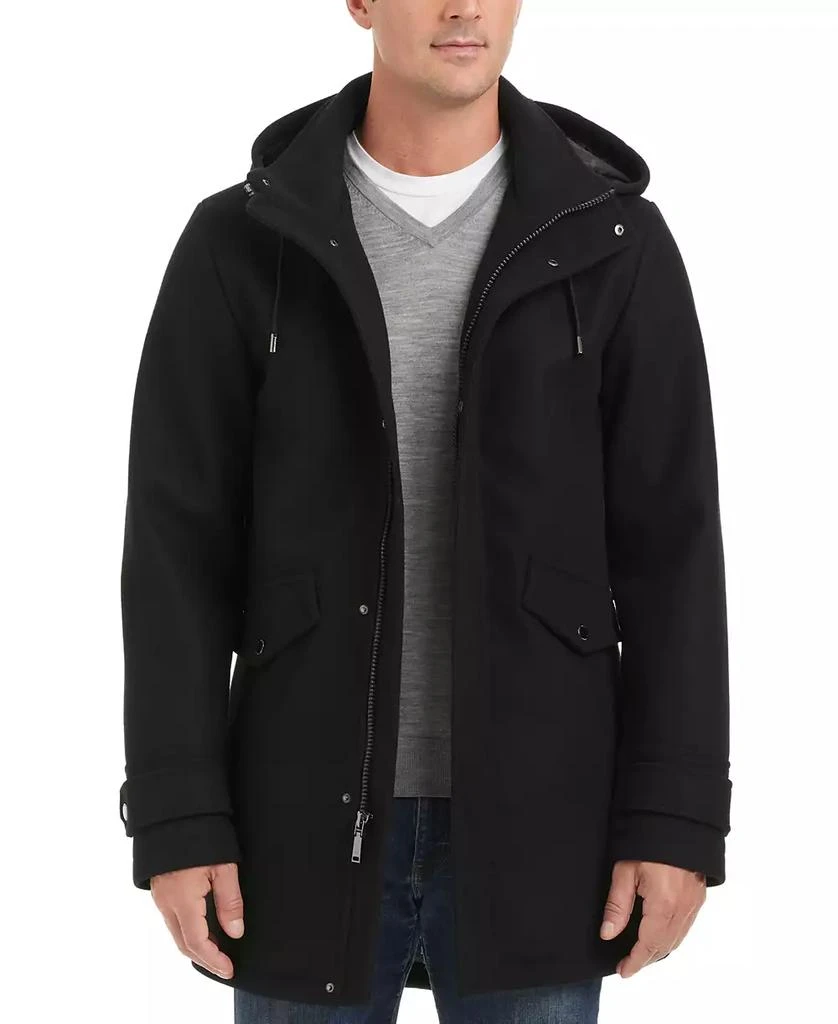 Vince Camuto Men's Hooded Zip and Snap-Front Coat 4