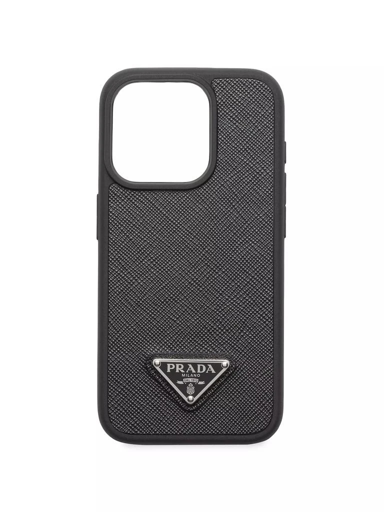 Prada Saffiano Leather Cover For iPhone 15 Pro 1