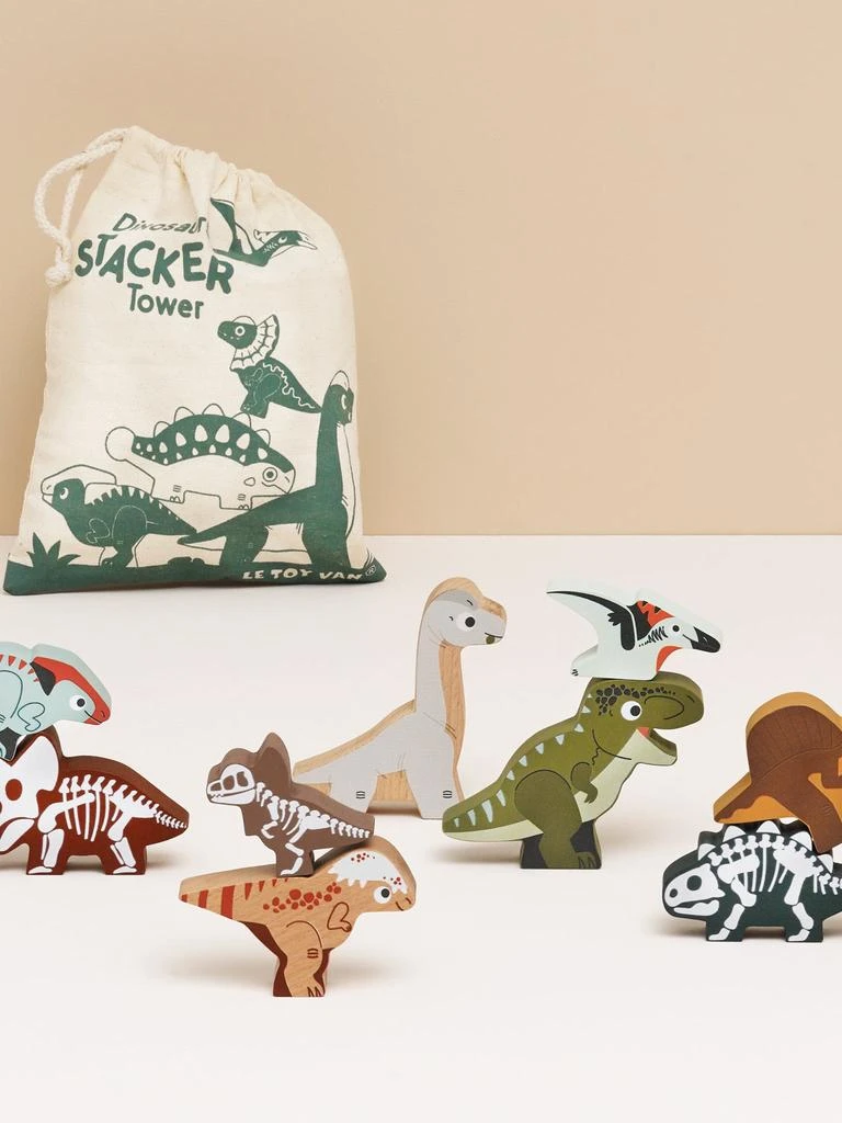 Le Toy Van Jurassic Stacking Dinosaurs & Bag-10 Piece (W:9.6 x D:3 x H:7cm) 2