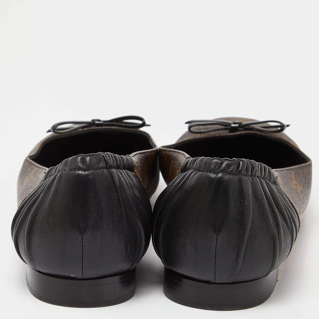 Louis Vuitton Louis Vuitton Brown Leather and Monogram Canvas Joy Ballet Flats Size 36 5