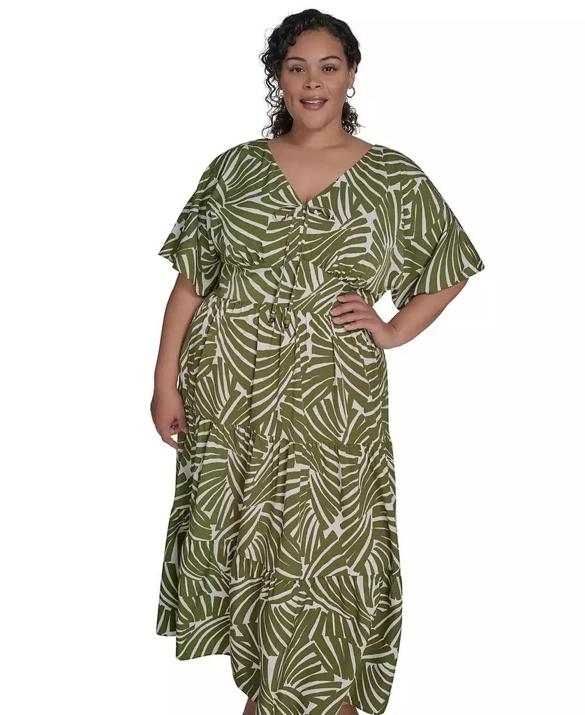 Jessica Howard Plus Size Printed V-Neck Maxi Dress 4