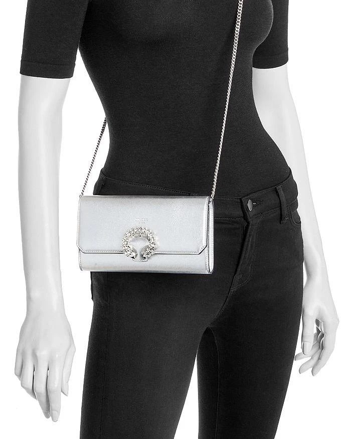 Jimmy Choo Madeline Embellished Buckle Leather Wallet On Chain 2