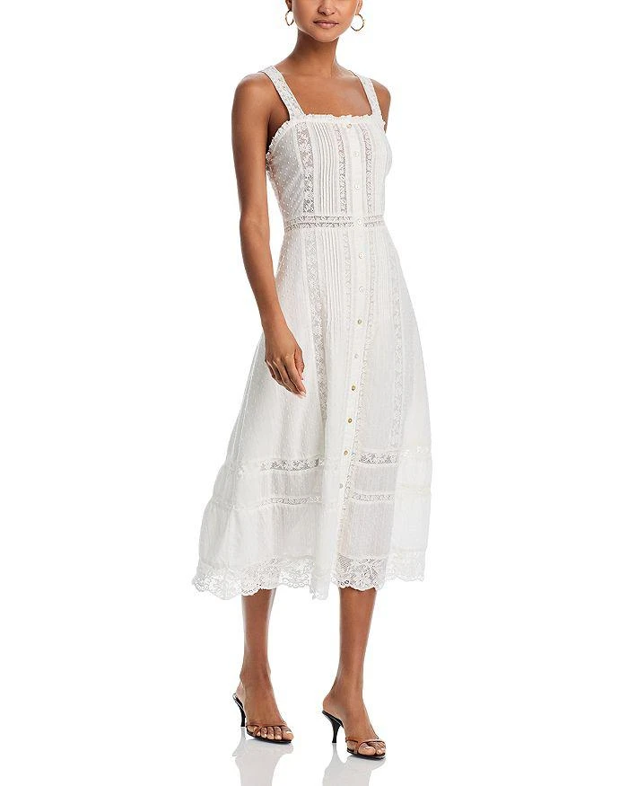 white christmas dresses Farm Rio Sand Francesca Midi Dress, Francesca Sand / XL main image 0