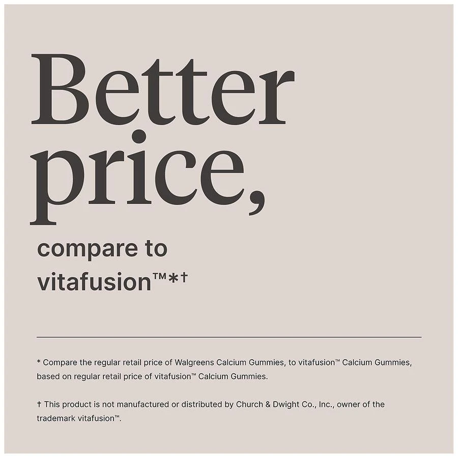 Walgreens Calcium 500 mg + Vitamin D 25 mcg (1000 IU) Gummies Natural Cherry, Orange & Strawberry 9