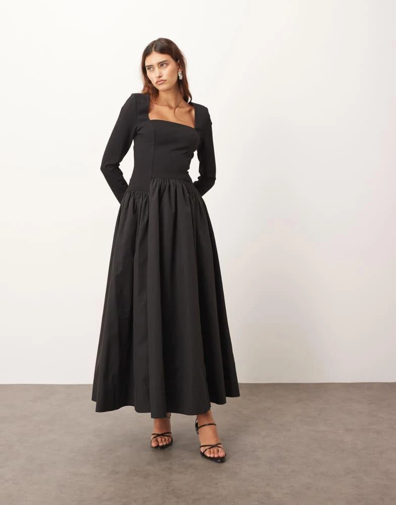 knee length dresses for ladies Victoria Navy Stripe Tiered Midi Dress main image 1
