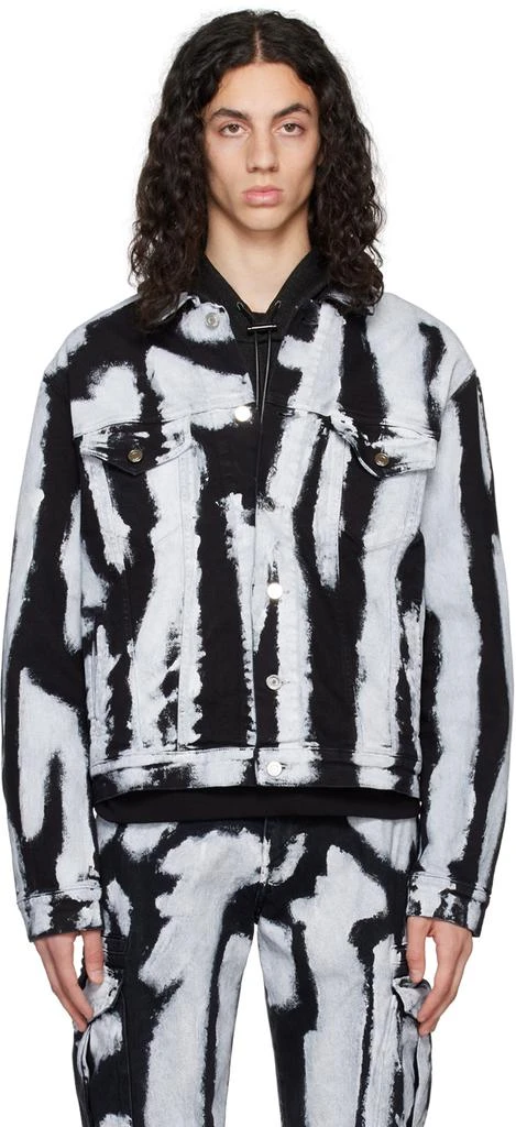 RTA Black & White Elmer Denim Jacket 1