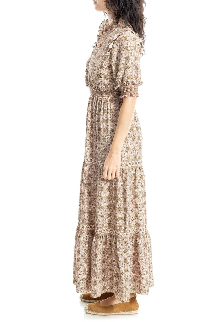 Max Studio Floral Short Sleeve Tiered Maxi Dress 5