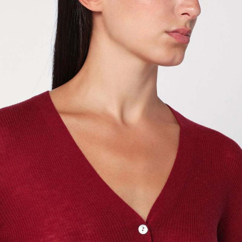 6397 Bordeaux semi-sheer knit cardigan 4