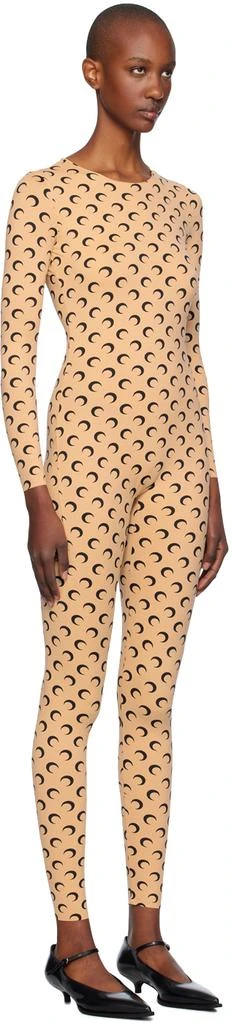 MARINE SERRE Tan All Over Moon Jumpsuit 2
