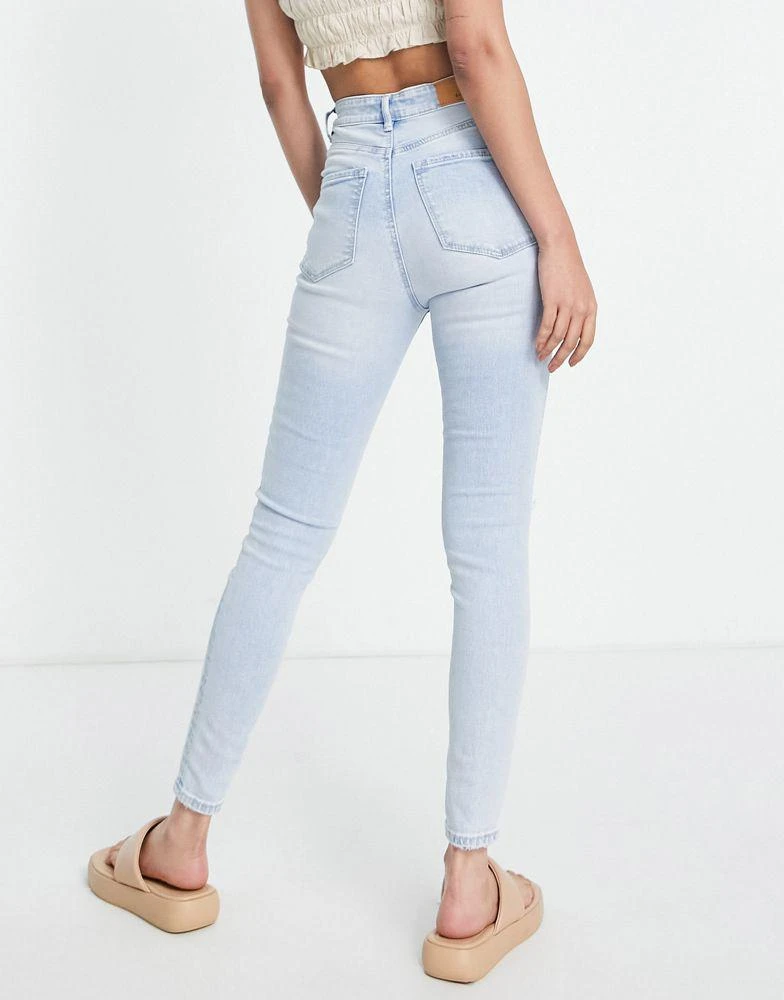 Stradivarius Stradivarius Tall super high waist skinny jean in in light blue 2