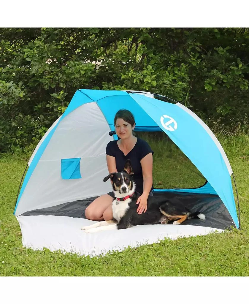 Tahoe Gear Cruz Bay Summer Sun Shelter and Beach Shade Tent Canopy, Blue & White 6