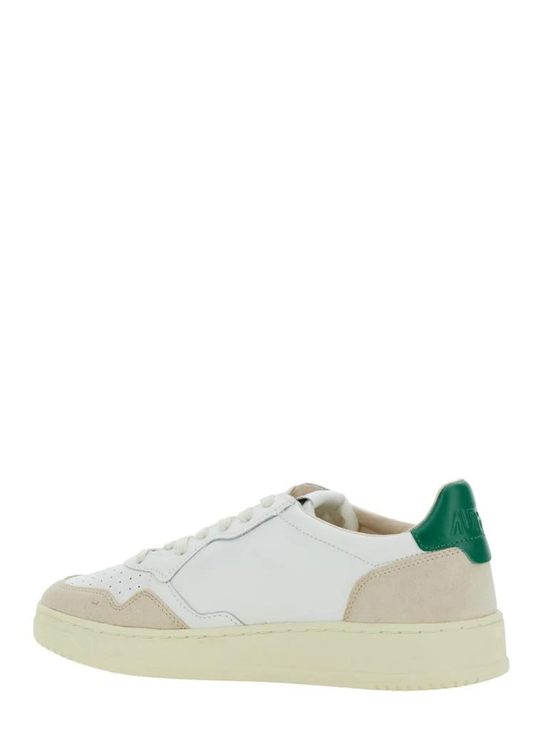 Autry 'Medalist' White Low Top Sneakers With Beige Suede Details In Leather Man 3