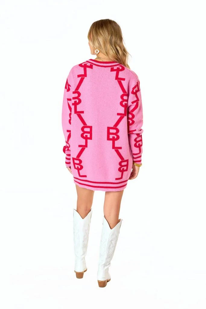 BUDDYLOVE Varsity Cardigan In Pink And Red 2