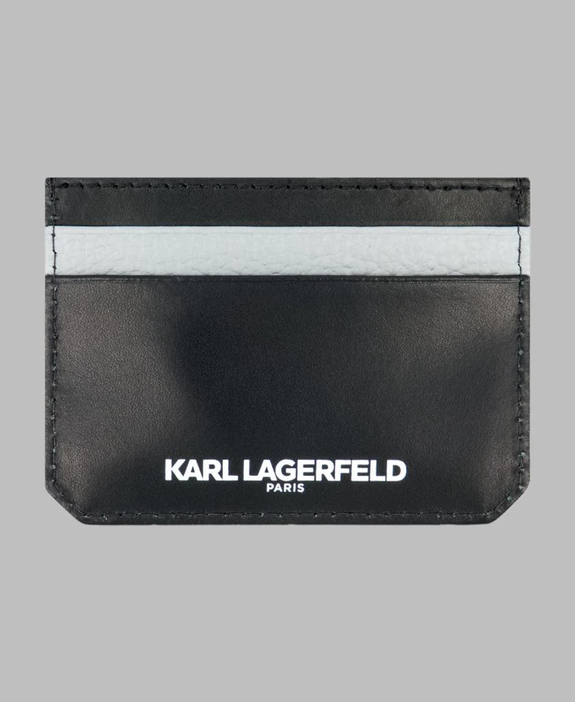 Karl Lagerfeld Paris LEATHER FLAT CARD CASE WITH NEW KARL HEAD PRINT 1