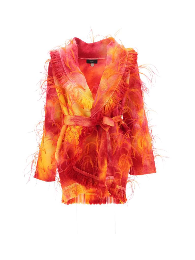ALANUI The Explosion of Nature fringed wool and cotton-blend