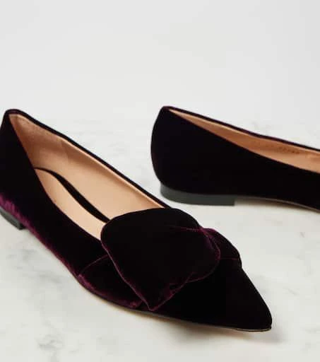 Gianvito Rossi Bow-detail velvet ballet flats 5