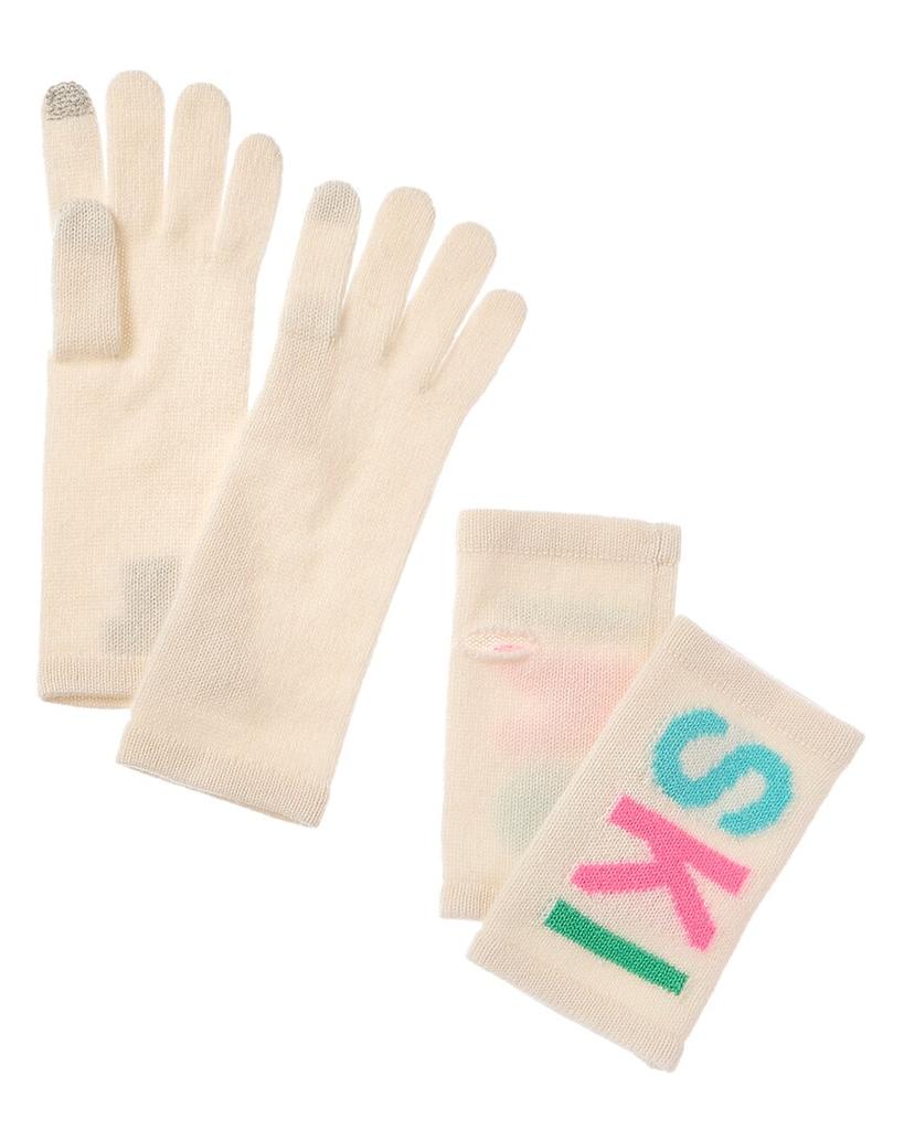 Hannah Rose Ski Intarsia 3-in-1 Cashmere Gloves