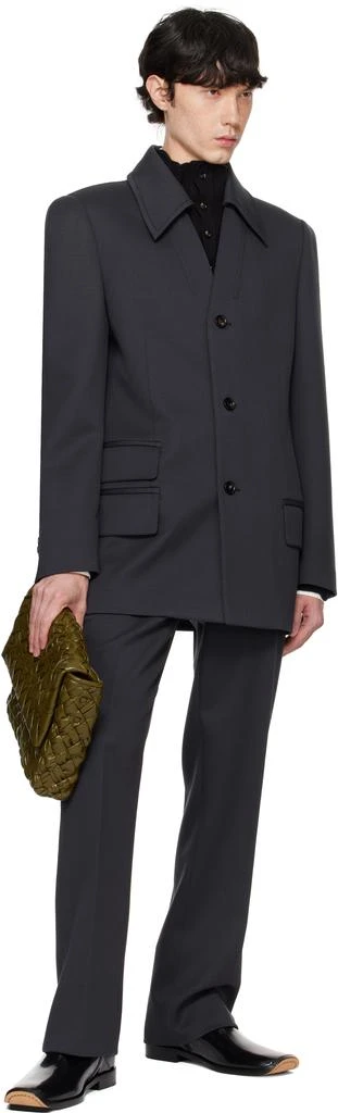 Bottega Veneta Gray Wool Stretch Tricotine Blazer 4