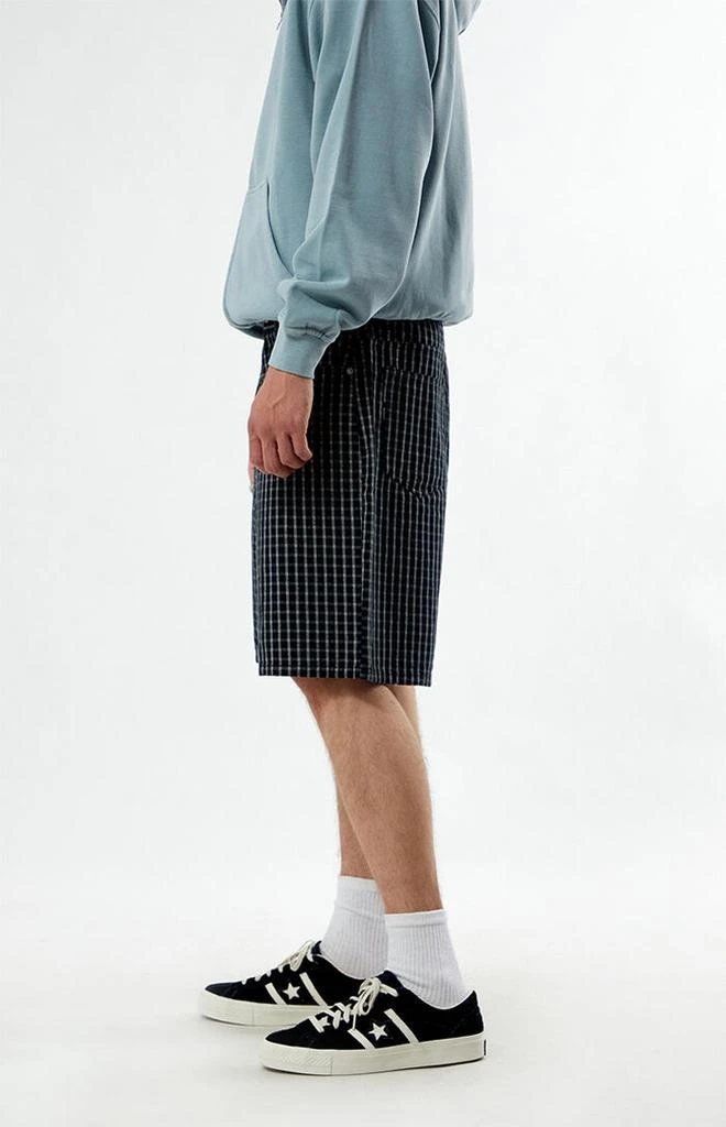 Obey Plaid Baggy Denim Shorts 4