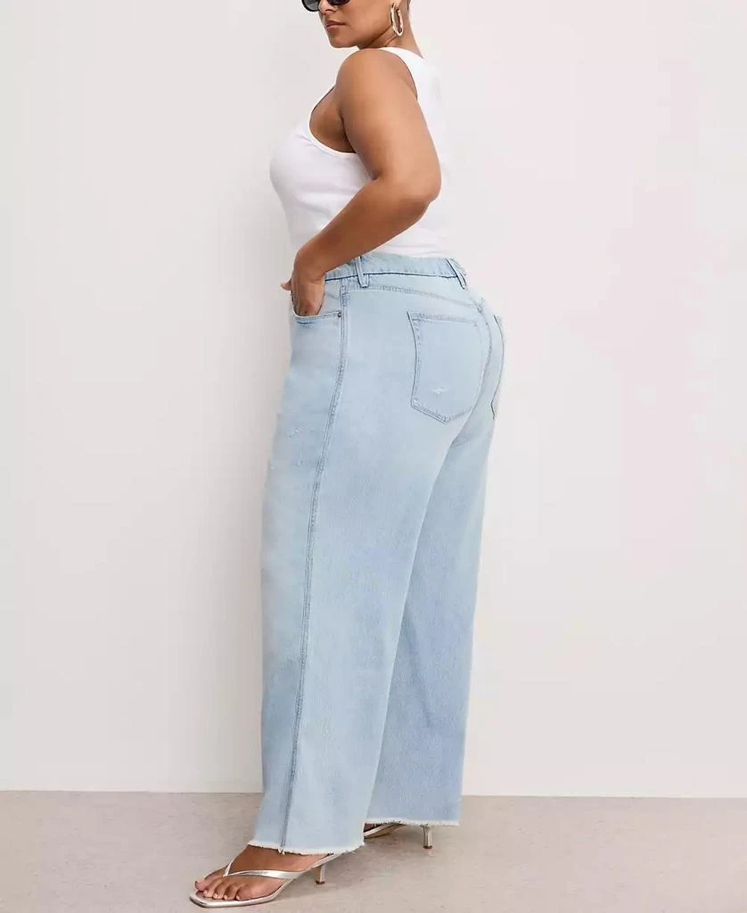 Good American Women's Weightless Good Skate Cropped Wide-Leg Jeans 10