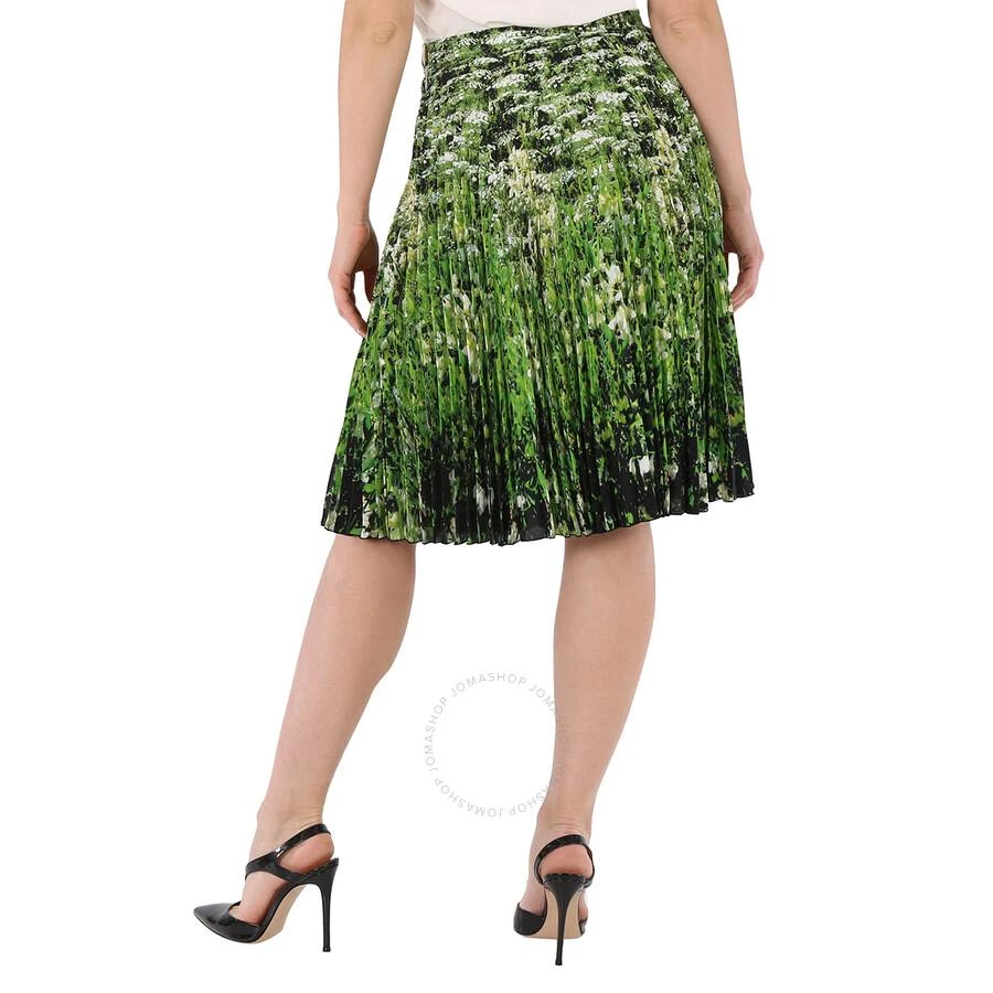 Burberry Ladies Rersby Crepe De Sins Meadow Print Pleated Skirt 3