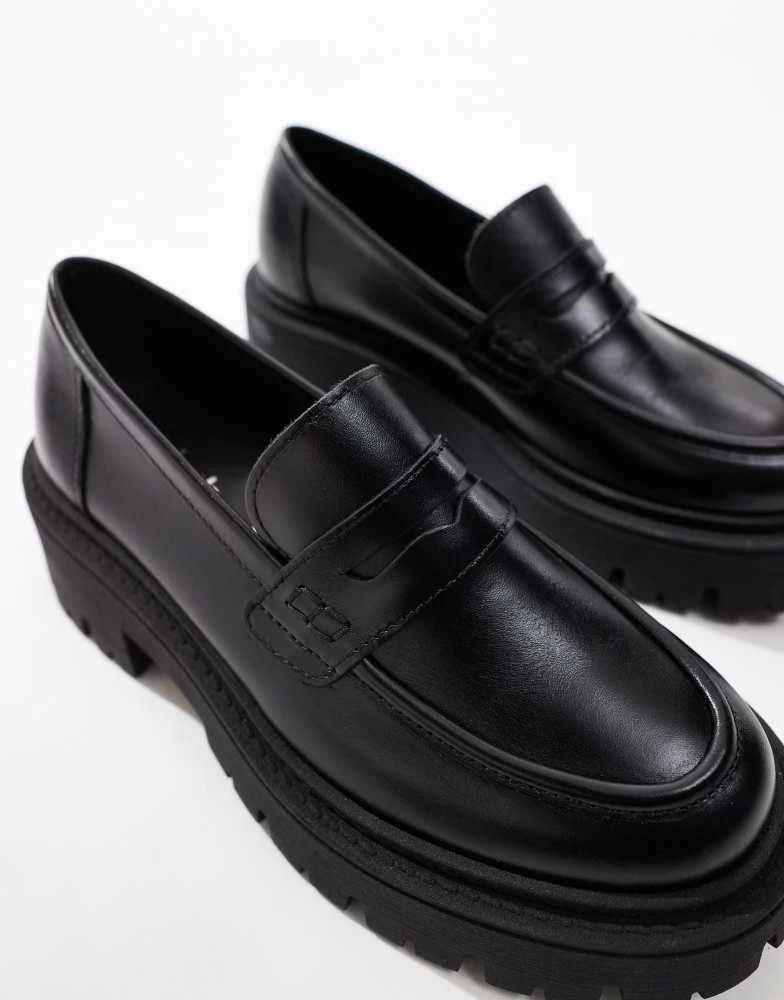 Schuh schuh Lennox chunky loafers in black leather 4