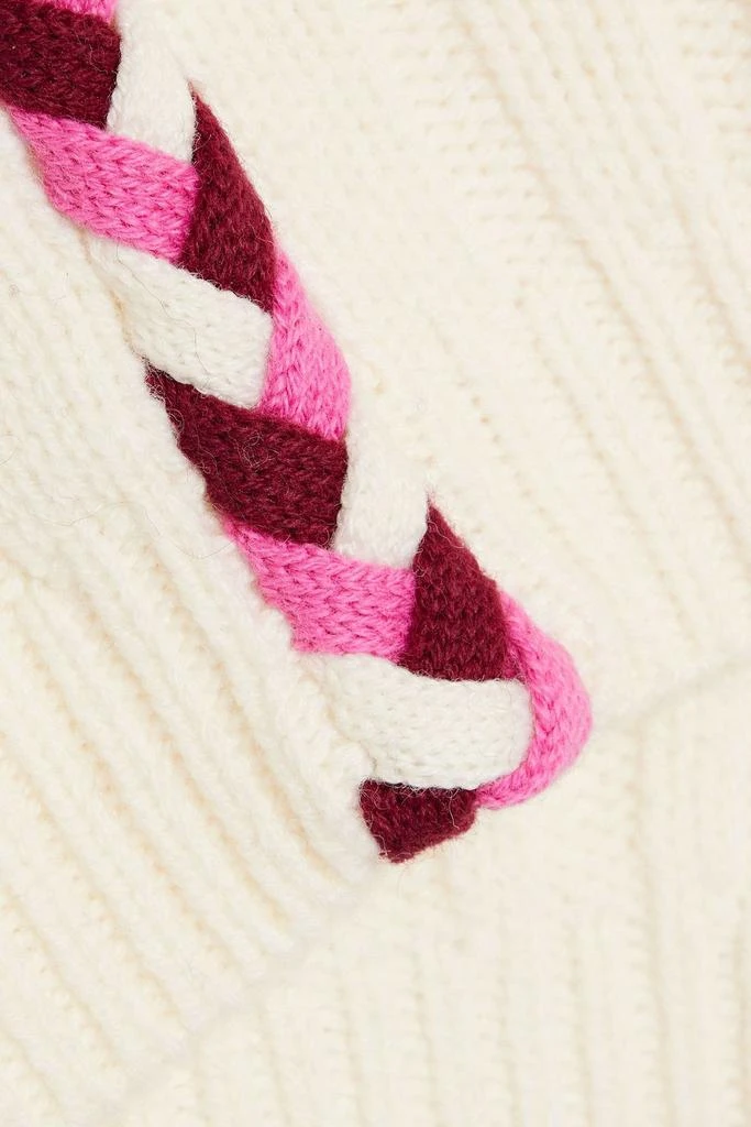 Derek Lam Yuna embroidered cable-knit wool vest 4