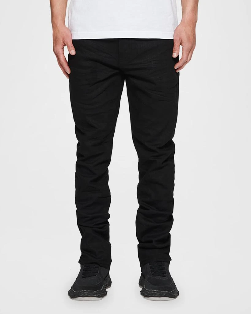 PURPLE Men's P005 Black Raw Slim-Fit Jeans 4