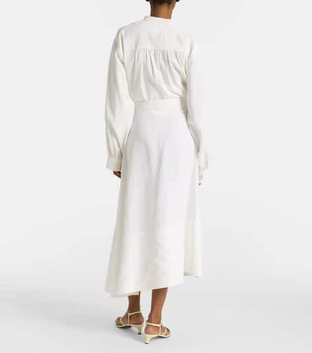 Jil Sander Asymmetric linen midi skirt 3