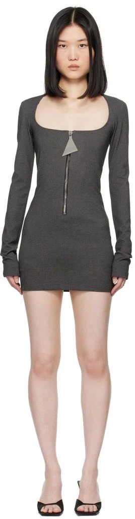 princess polly baby blue dress Oversized Half Zip Detail Contrast Motocross Jumper Dress In Grey Knit |  EGO US main image 0
