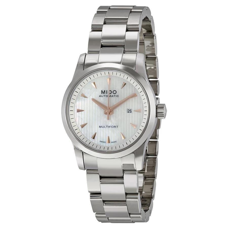 MIDO Multifort Automatic Mother of Pearl Dial Stainless Steel Ladies Watch M0050071110100 1