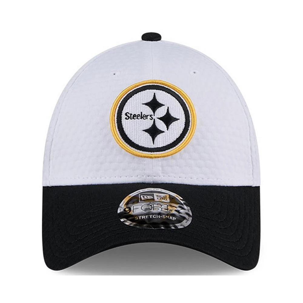 New Era Big Boys and Girls White/Black Pittsburgh Steelers 2024 NFL Training Camp 9FORTY Adjustable Hat 2