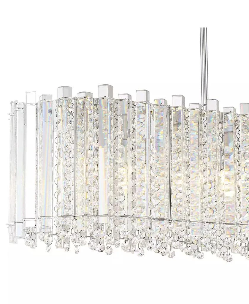 Possini Euro Design Mirabell Chrome Linear Island Pendant Chandelier 34" Wide Modern LED Clear Glass Crystal 6-Light Fixture for Dining Room Kitchen 8