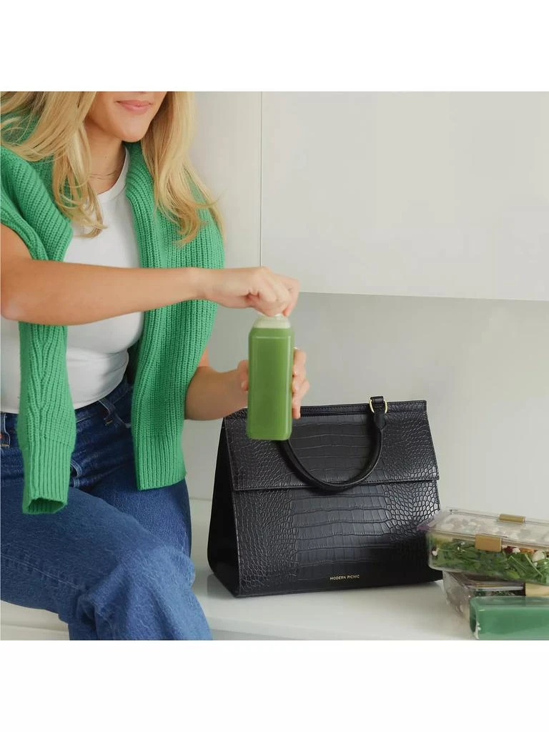 Modern Picnic The Large Luncher Crocodile-Embossed Vegan Leather Bag 8