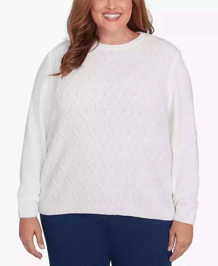 Alfred Dunner Plus Size Classic Chenille Pullover Sweater 1