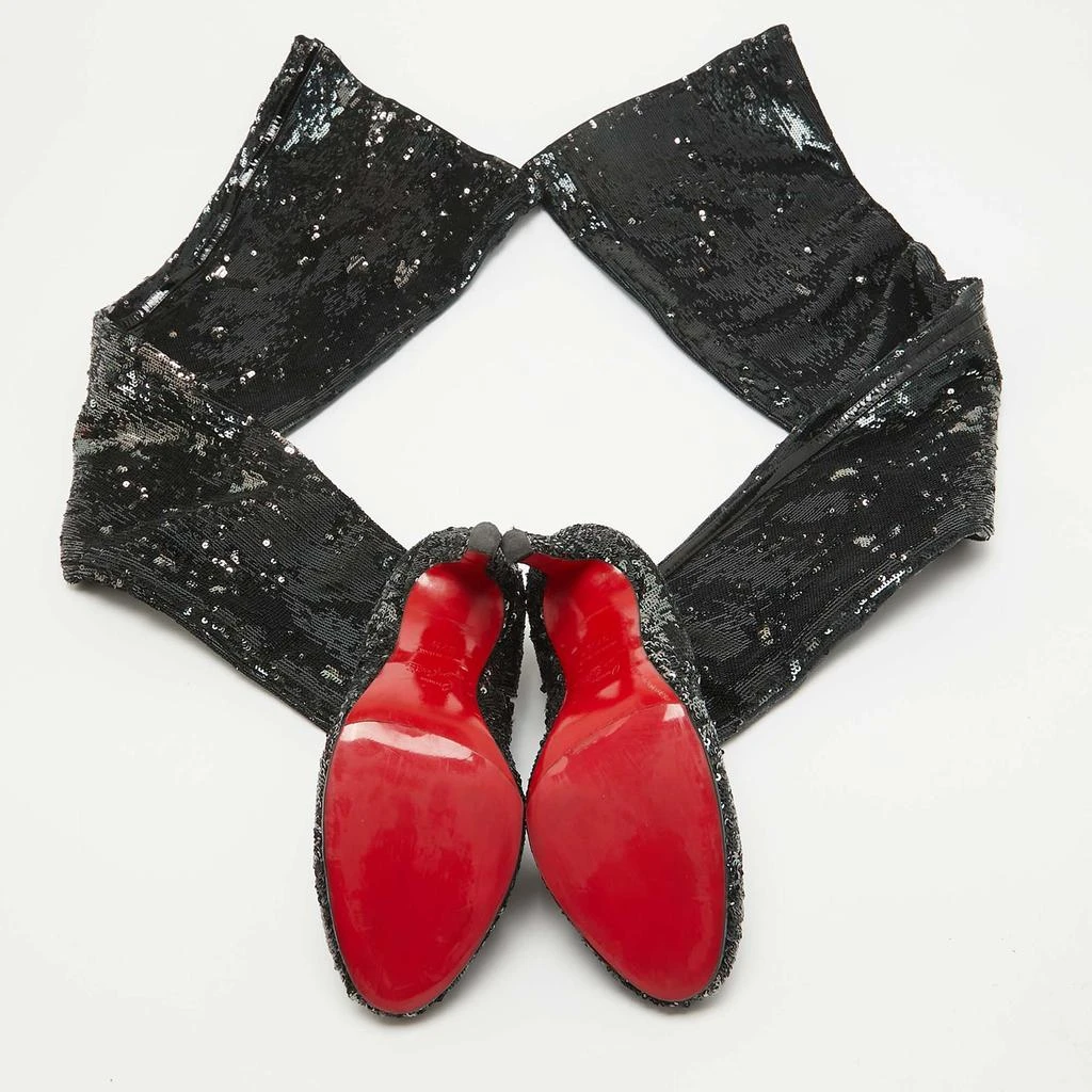Christian Louboutin Christian Louboutin Black Sequins Louise 100 Thigh High Boots Size 37.5 6