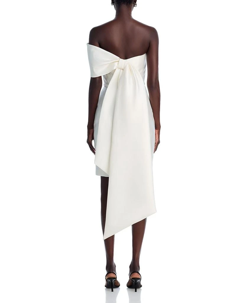 Amsale One Shoulder Bow Back Dress 4