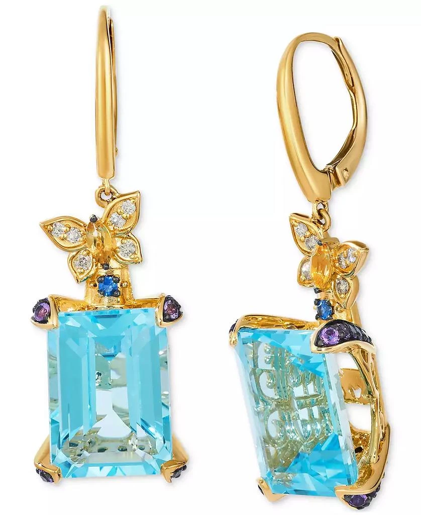 Le Vian Multi-Gemstone (16-3/4 ct. t.w.) 
Vanilla Diamonds (1/10 ct. t.w.) Drop Earrings in 14k Gold 1