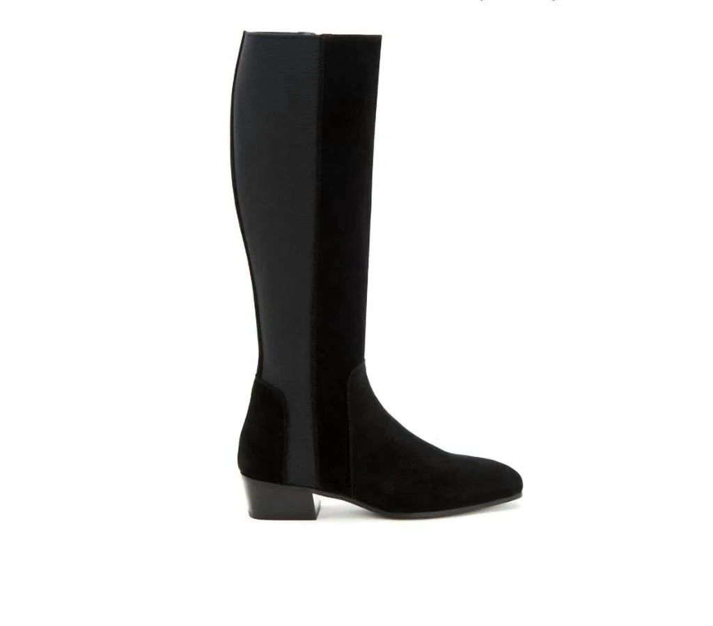 Aquatalia Aquatalia - Flore Suede Leather Knee High Stretch Riding Boots 2