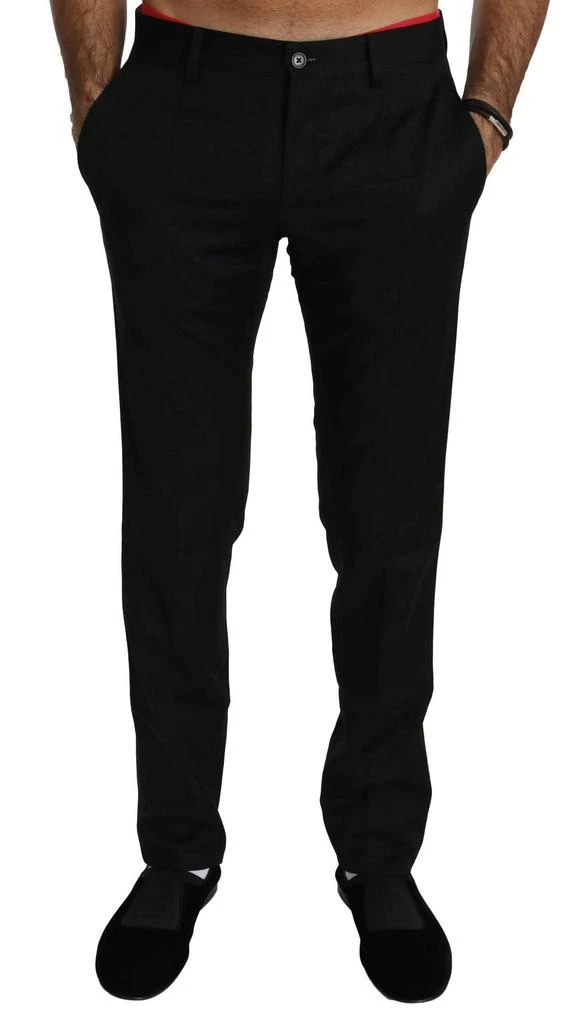 Dolce & Gabbana Dolce & Gabbana  Black Dress Formal Trouser Mens Wool Pants 1