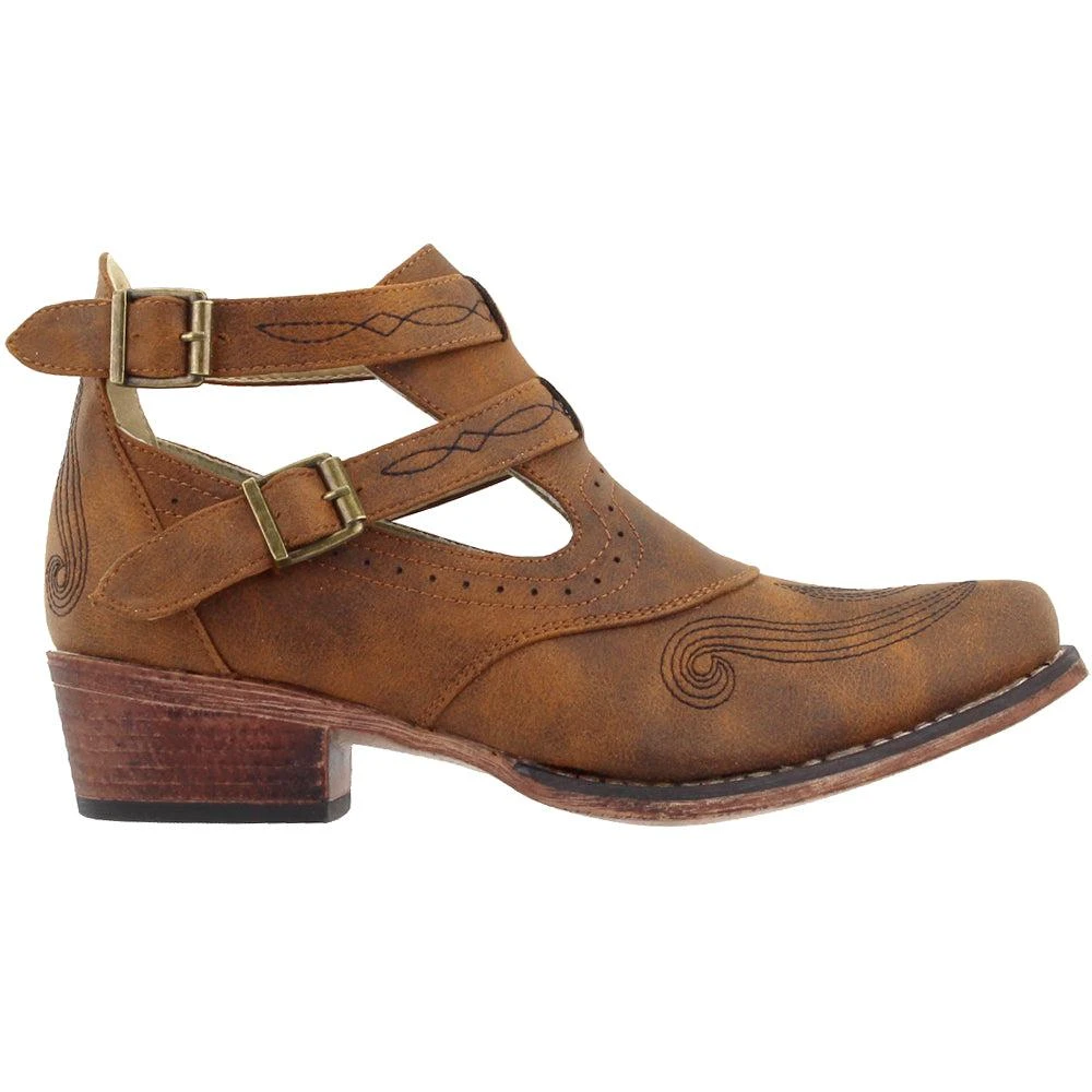 Roper Willa Embroidery Snip Toe Cowboy Booties 1
