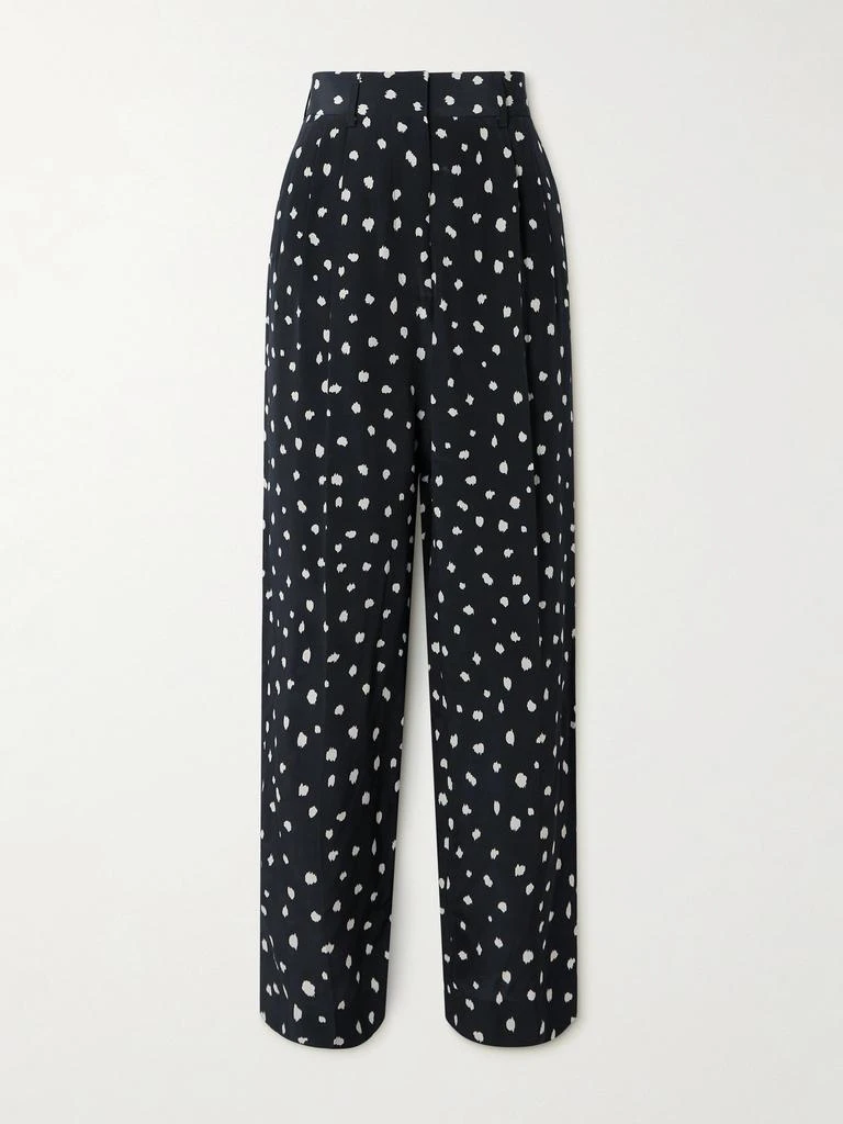 BLAZÉ MILANO Mariquita Fox 褶裥印花真丝双绉锥形裤