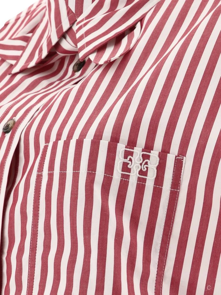 Ganni Ganni Striped Tie Collar Shirt 4